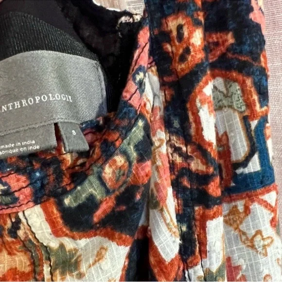 Anthropologie Square-Neck Printed Tiered Midi Dress, NEW - Picture 12 of 15